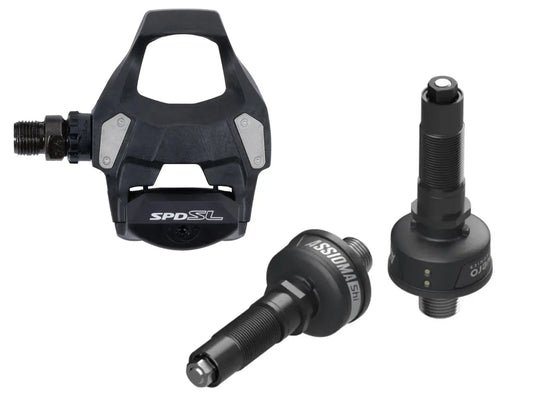 Favero Assioma Duo Shimano Powermeter met Shimano SPD-SL RS500 Pedalen